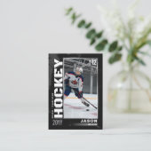 Hockey Trading Card, Hockey Player Card Silver Telefonnummerkarte (Stehend Vorderseite)
