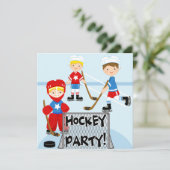 Hockey trägt Party-kundenspezifische Einladung (Stehend Vorderseite)