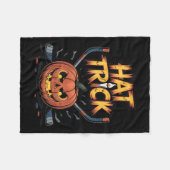 Hockey Trick Halloween Soky Pumpkin Ice Hockey Hal Fleecedecke (Vorderseite (Horizontal))