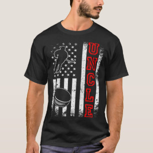 Hockey Uncle American Flag Hockey T-Shirt