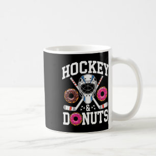 Hockey und Donuts Lustiger Sport und Snack  Kaffeetasse