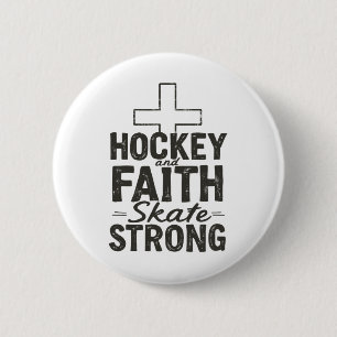 Hockey und Glaube laufen stark Button