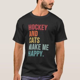 Hockey und Katzen machen mich glücklich T-Shirt