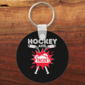 Hockey und Tacos - Fun Ice Hockey Player Gift Hock Schlüsselanhänger (Vorderseite)