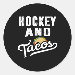 Hockey und Tacos Vater Boys Kids Ice Player Tacif Runder Aufkleber