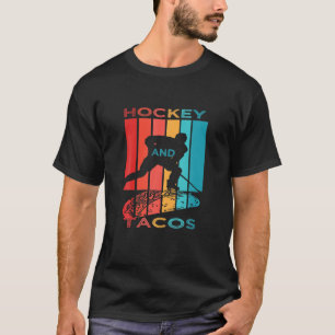 Hockey und Tacos Vintag Retro-Neuheit T-Shirt