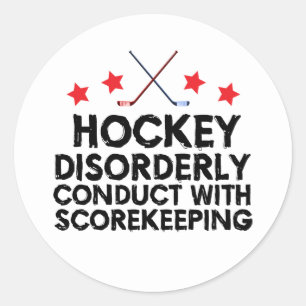 Hockey-Ungeordnetes Verhalten bei der Verwaltung d Runder Aufkleber