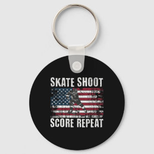 Hockey USA Amerikanische Flagge Lustig 4. Juli Hoc Schlüsselanhänger