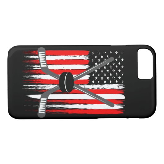 Hockey USA-Flaggentelefonkasten Case-Mate iPhone Hülle (Rückseite (Horizontal))