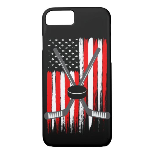 Hockey USA-Flaggentelefonkasten Case-Mate iPhone Hülle (Rückseite)