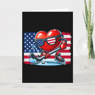 Hockey Valentinstag Valentine Us Flag Sungles Pa Karte