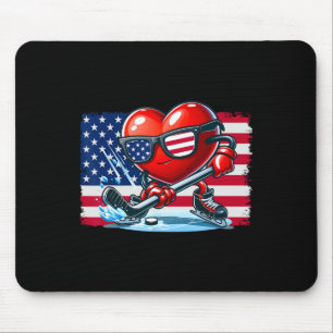Hockey Valentinstag Valentine Us Flag Sungles Pa Mousepad