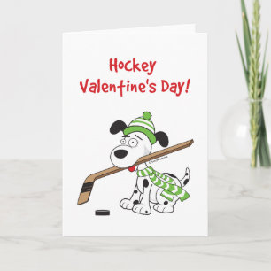 Hockey Valentinstagskarte - Hockey Hund Feiertagskarte