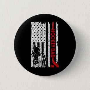 Hockey Vater American Flag Vatertag Geschenk für H Button