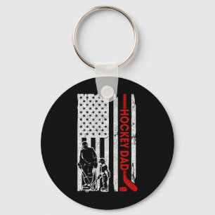 Hockey Vater American Flag Vatertag Geschenk für H Schlüsselanhänger