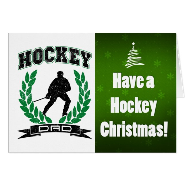 Hockey Vater Christmas Card (Vorderseite (Horizontal))