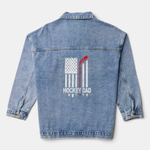 Hockey Vater Daddy Pucking American Flag Vatertag Jeansjacke