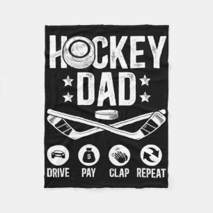 Hockey-Vater-Fahren-Zahlen-Klatschen-Eishockeyspie Fleecedecke