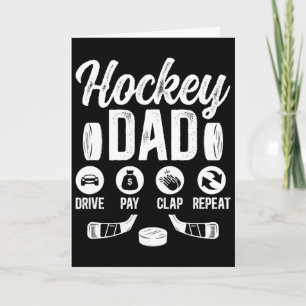 Hockey-Vater-Fahren-Zahlen-Klatschen-Eishockeyspie Karte