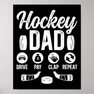 Hockey-Vater-Fahren-Zahlen-Klatschen-Eishockeyspie Poster