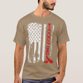 Hockey-Vater-Gift-Hockey-Amerikanische Flagge T-Shirt