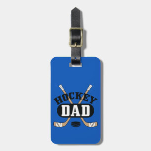 Hockey Vater Hockey Sticks und Puck Blue Gepäckanhänger