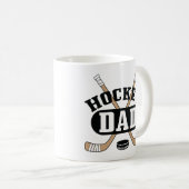 Hockey Vater Hockey Sticks und Puck Kaffeetasse (VorderseiteRechts)