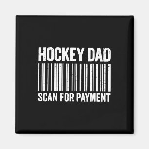 Hockey-Vater Scannt zur Zahlung per Byrcode Lustig Magnet