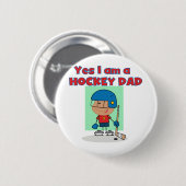 Hockey-Vater-T - Shirts und Geschenke Button (Vorne & Hinten)