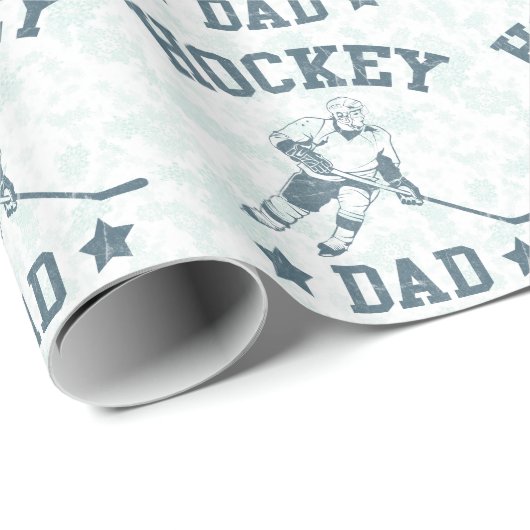 Hockey Vater Weihnachtsgeschenk Wrapping Paper Geschenkpapier (Rolleneckpunkt)
