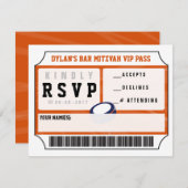HOCKEY VIP REPLY CARD Bar Bat Mitzvah Einladung (Vorne/Hinten)