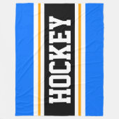 HOCKEY Vivid Blue Black Yellow Racing Stripes Fleecedecke (Vorderseite)