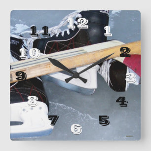 Hockey Wall Clock Quadratische Wanduhr