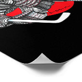 Hockey Warrior Goalie Red Sun Grafik Logo Poster (Ecke)