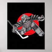 Hockey Warrior Goalie Red Sun Grafik Logo Poster (Vorne)