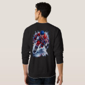 Hockey Warrior Red White & Blue Ice Burst Sweatshirt (Schwarz voll)