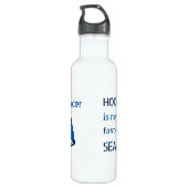 Hockey Wasser Flasche Favorit Saison blauen Linien Edelstahlflasche (Rückseite)