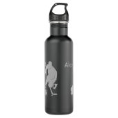 Hockey Wasser Flasche Favoriten Jahreszeit Silber Edelstahlflasche (Vorderseite)