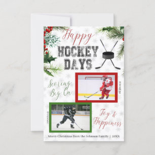 Hockey-Weihnachts-Fotokarte Einladung