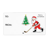 Hockey Weihnachts-Geschenk Tag Sticker (Vorne)