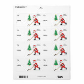 Hockey Weihnachts-Geschenk Tag Sticker (Vorne)