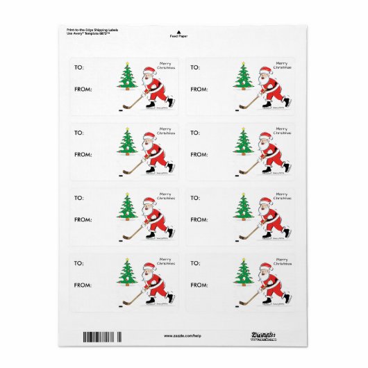 Hockey Weihnachts-Geschenk Tag Sticker (Vorne)