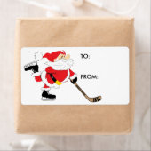 Hockey Weihnachts-Geschenk Tag Sticker (Insitu)