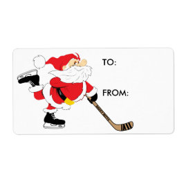 Hockey Weihnachts-Geschenk Tag Sticker