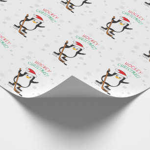 Hockey Weihnachts-Penguin Wrapping Paper Geschenkpapier