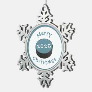 #Hockey-Weihnachtsbaum-Dekoration Schneeflocken Zinn-Ornament