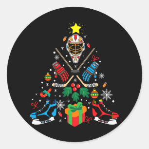 Hockey Weihnachtsbaum Geschenk, Hockey Liebhaber H Runder Aufkleber