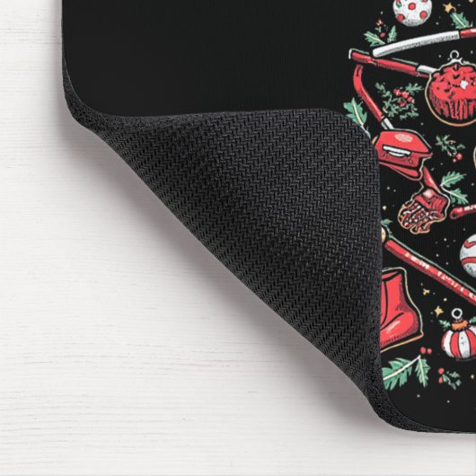 Hockey Weihnachtsbaum Mousepad (Ecke)