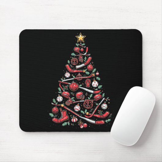 Hockey Weihnachtsbaum Mousepad (Mit Mouse)