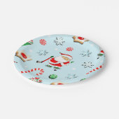 Hockey Weihnachtsfeier Pappteller (Schrägansicht)